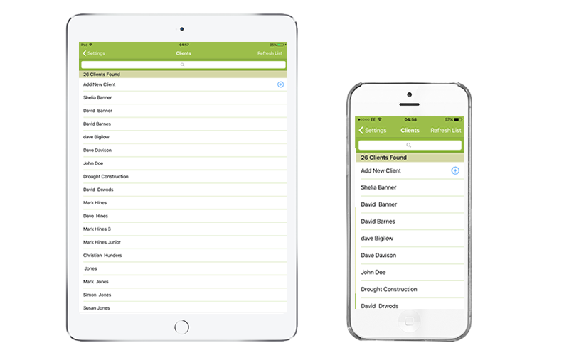 Trades Pro Add Clients screen